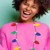 Latsa Lites Classic Jumbo Flashing Necklace Oversized Light Bulbs Festive Adult Holiday Party Favors Decoration Accessories Xmas Theme Parties Supplies view 2