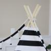 Black Stripe Teepee with Floor, Pocket, Window, Flag Banner, LED Light and Hand Bag, Play Tent, Play House, Kids Room Decor view 4