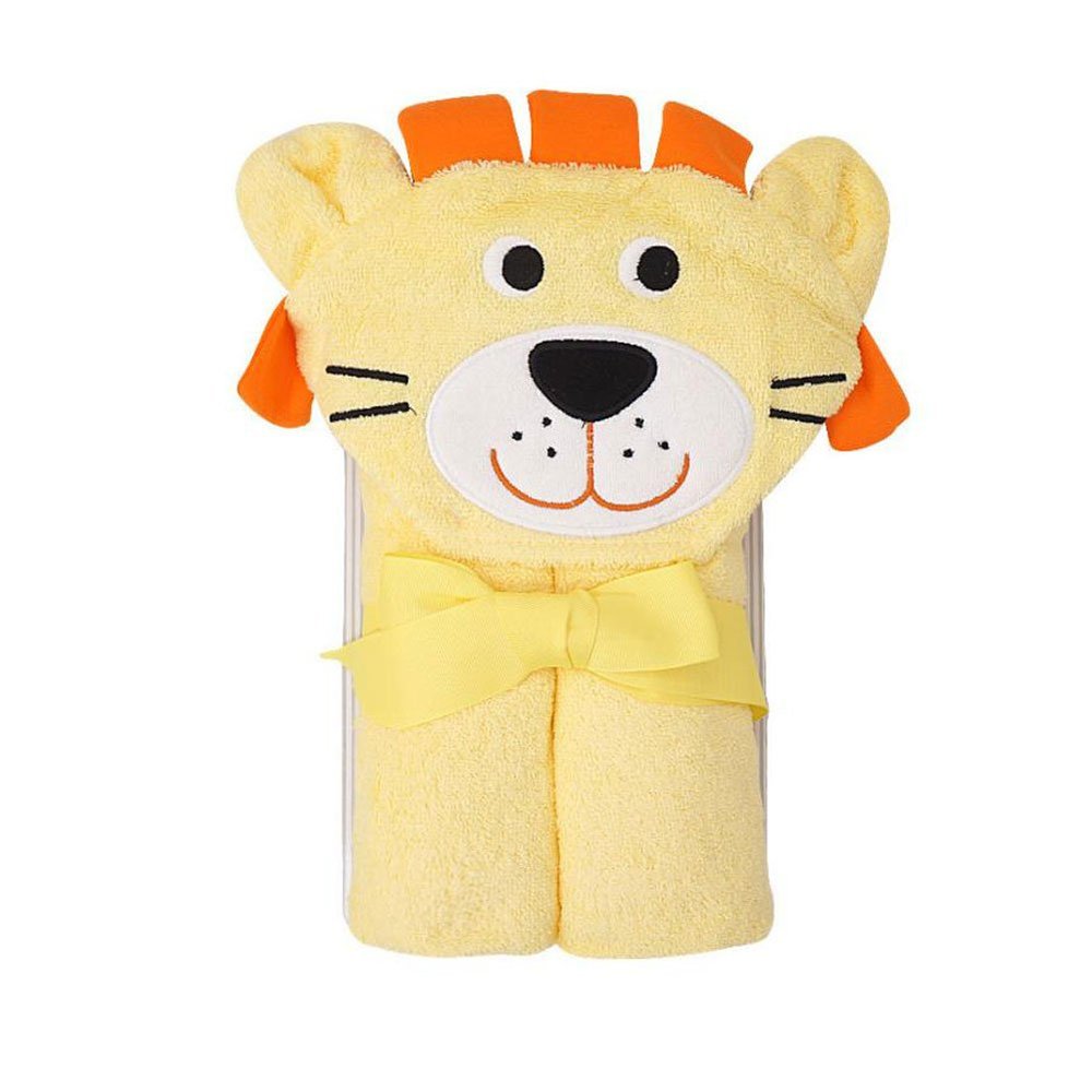 CuteOn 100% Cotton Soft Baby Hooded Towel Cartoon Bath Towel for Toddler & Kids - Orange Lion 28.74" x 35.43"