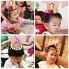 ipalmay Baby Princess Glitter Pink Crown, 1st Birthday Party Hat Pink with Mix Rainbow Color Flowers view 4
