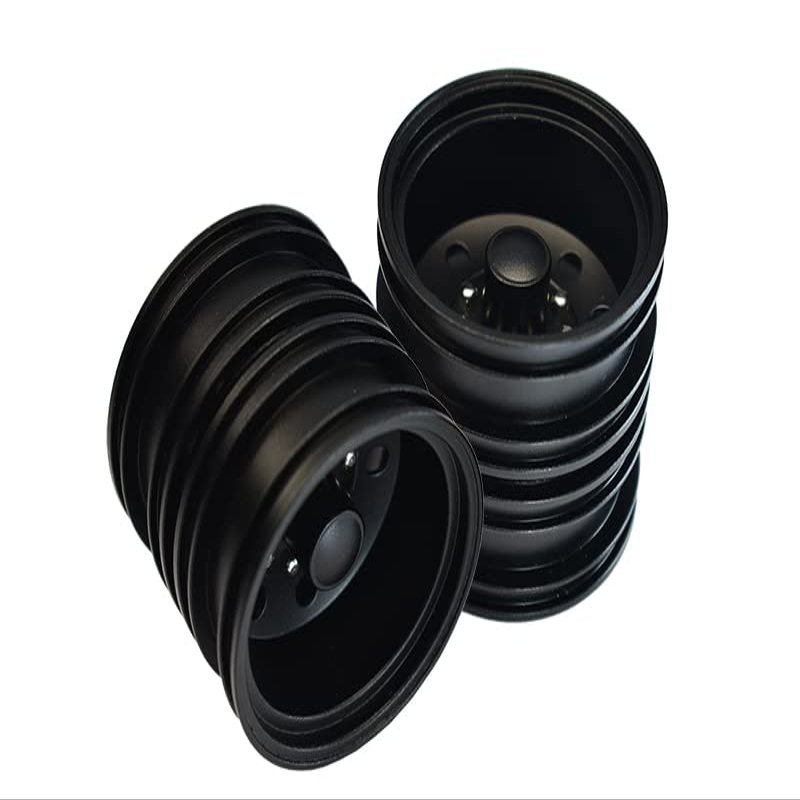 GPM For Tamiya 1/14 Truck Upgrade Parts Aluminum Rear Wheel 9-Hole Design - 1Pr Set Black