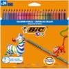 BIC Kids Evolution Stripes Colouring Pencils - Assorted Colours, 24 Count (Pack of 1) view 1