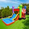 JumpOrange 13x 26x 15 Ninja Warrior Bounce House with Slide; 15oz Commercial Grade PVC, Reinforced Strength Wet/Dry Jumper, with Basketball Hoop and Blower for Kids & Adult, Birthday, Party Rental view 3