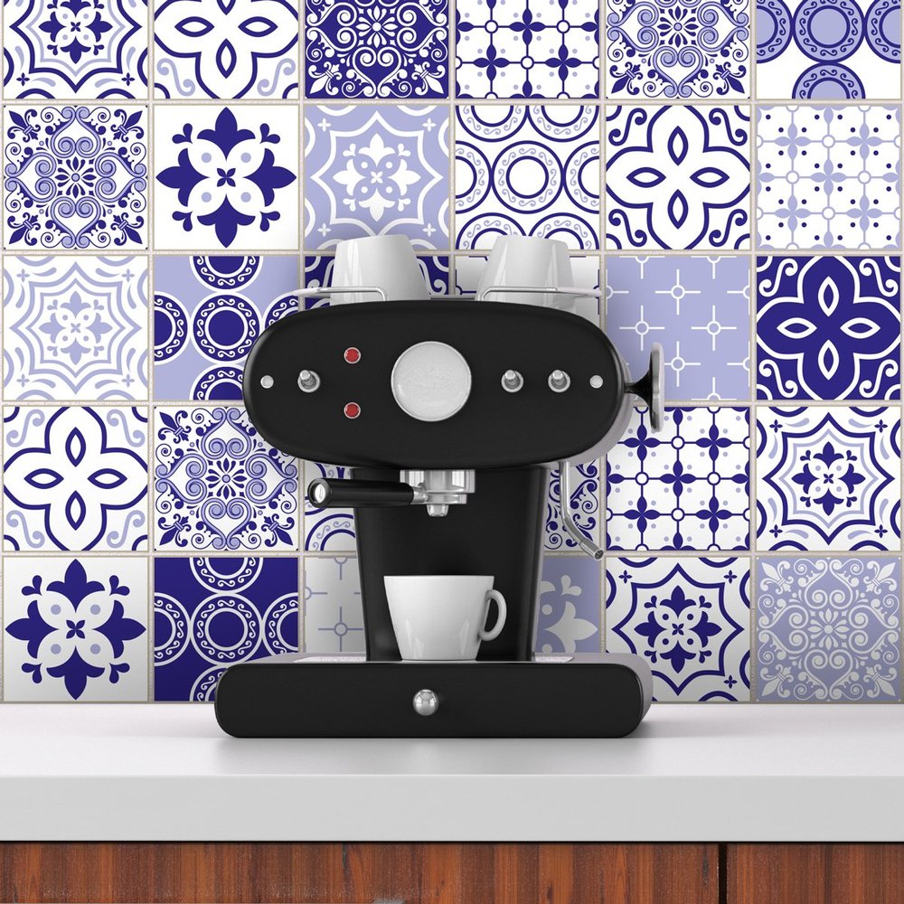 ambiance-live col-tiles-ros-a909 _ 20 Adhesive Stickers Tiles, multi-coloured, 20 x 20 cm, Set of 30 Pieces