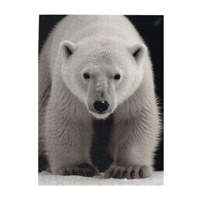 500 Piece Jigsaw Puzzle for Adults Personalized Picture Puzzle Polar Bear Customized Wooden Puzzle for Family, Birthday, Wedding, Game Nights Gifts, 20.4"x15"