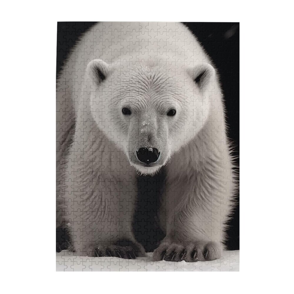 500 Piece Jigsaw Puzzle for Adults Personalized Picture Puzzle Polar Bear Customized Wooden Puzzle for Family, Birthday, Wedding, Game Nights Gifts, 20.4"x15"
