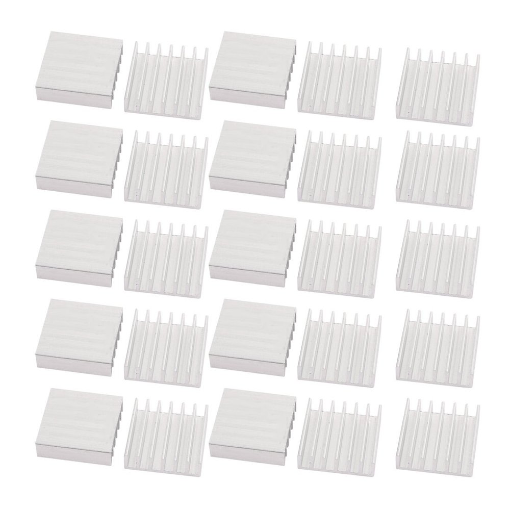 Aexit 25pcs 20mmx20mmx6mm Garage & Shop Aluminum Heatsink Heat Diffuse Power Converters Cooling Fin