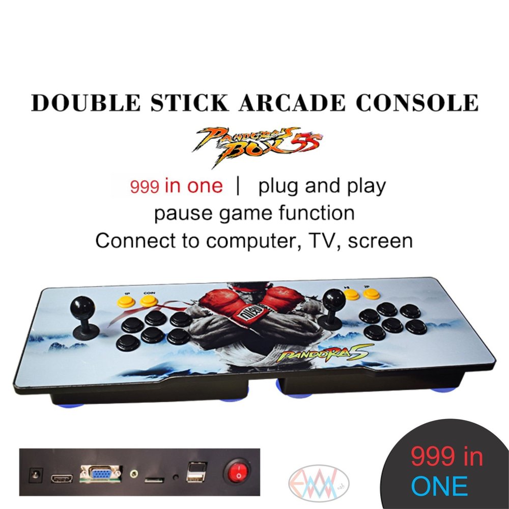 Em/woah The Newest Pandora Box 5s 999 Arcade Games in One Console White Edition (999 in one ABS + Acrylic)
