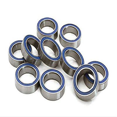 Integy Low Friction Blue Rubber Sealed Ball Bearings (10) 10x15x4mm for RC Vehicles