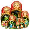 Great Russian Gifts Handmade and Hand-Painted Large 10 Inch Kalinka Nesting Doll 10 Piece Authentic Matryoshka Signed by Artist. One-of-A-Kind Work of Art Stacking Matryoshka Doll view 2