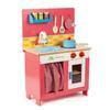Tender Leaf Toys - Cherry Pie Kitchen - Modern Play Kitchen, with Cooker, Oven, Wardrobe, and Wooden Utensils - Play Set and Gift for Toddlers and Kids - Age 3+ view 1