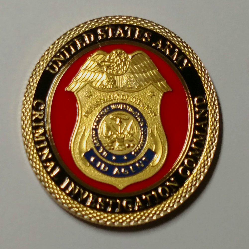 Army Criminal Investigation Command Military Colorized Challenge Art Coin