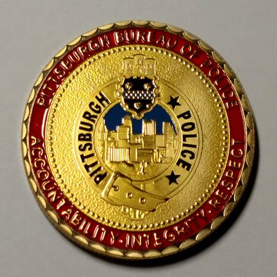 Pittsburgh Police Department Colorized Challenge Art Coin