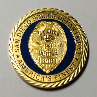San Diego Police Department Colorized Challenge Art Coin