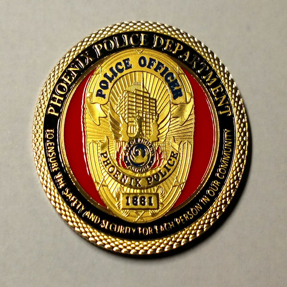 Phoenix Police Department Colorized Challenge Art Coin