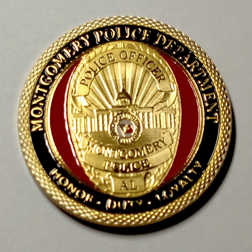 Montgomery Police Department Colorized Challenge Art Coin