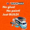 Airfix Quickbuild Volkswagen Light Blue Camper Van Brick Building Model Kit, Multicolor view 2