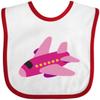 inktastic Girls Pink Airplane Pilot Baby Bib White and Red 2e225 view 1