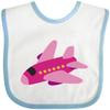 inktastic Girls Pink Airplane Pilot Baby Bib White and Blue 2e225 view 1