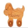 Wooden Puppy Toy Car  Easter Basket Gift for Toddlers & Kids, Handmade Wooden Puppy Push Toy, Natural Wood Animal Toy view 1