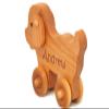 Wooden Puppy Toy Car  Easter Basket Gift for Toddlers & Kids, Handmade Wooden Puppy Push Toy, Natural Wood Animal Toy view 2