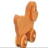 Wooden Puppy Toy Car  Easter Basket Gift for Toddlers & Kids, Handmade Wooden Puppy Push Toy, Natural Wood Animal Toy view 3