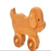 Wooden Puppy Toy Car  Easter Basket Gift for Toddlers & Kids, Handmade Wooden Puppy Push Toy, Natural Wood Animal Toy view 4