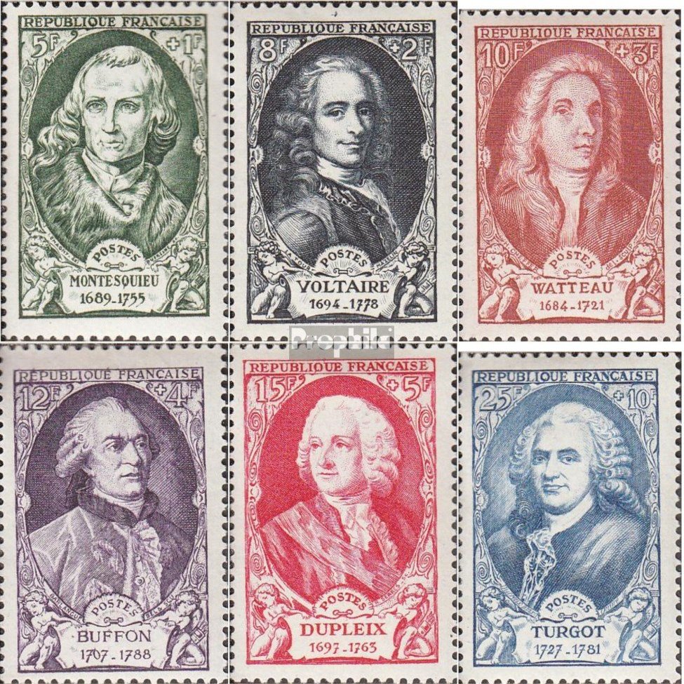 France 871-876 (Complete.Issue.) unmounted Mint/Never hinged ** MNH 1949 Famous French (Stamps for Collectors)