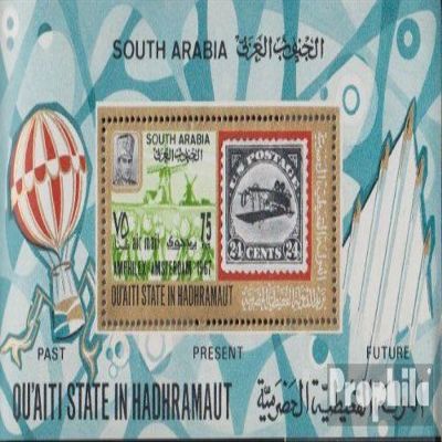 Aden - QuAITI State Block6A (Complete.Issue.) unmounted Mint/Never hinged ** MNH 1967 Stamp Exhibition (Stamps for Collectors) Airplanes/Balloons/Zeppelins/Aviation