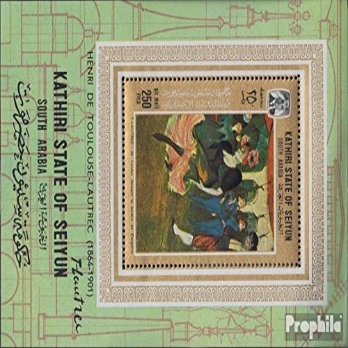 Aden - Kathiri State Block 9a (Complete.Issue.) unmounted Mint/Never hinged ** MNH 1967 Paintings of Toulouse-Lautrec (Stamps for Collectors) Painting