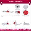 DolliBu I Love You Valentine Plush Big Eye Great White Shark - Cute Stuffed Animal with Red Heart and Name Personalization Gift for Valentines Day, Birthday, Anniversary, Romantic Date - 23 Inches view 3