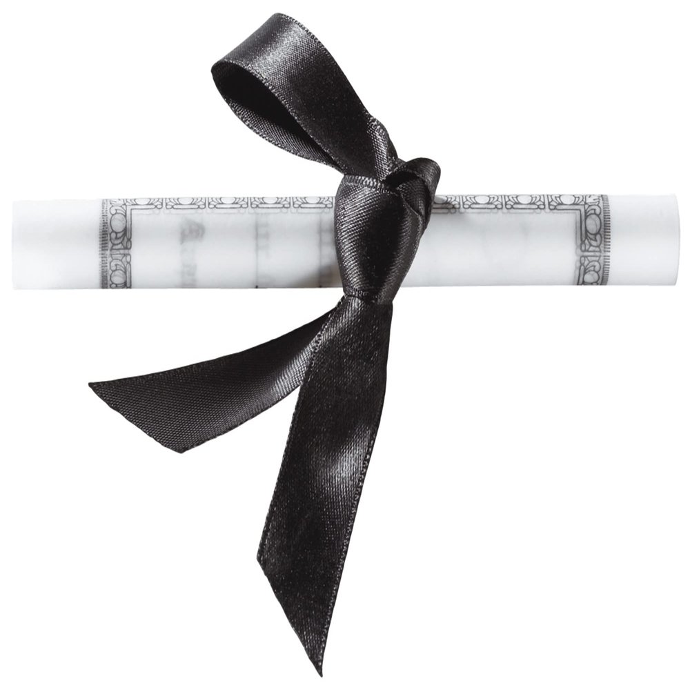 DecoPac Graduation Diploma With Black Ribbon Cake Topper, Cake Decoration, Food Safe Plastic, Pack of 24