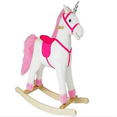 Pink Unicorn Rocking Horse for Children with Music Movement and Realistic Sounds Height 74 cm