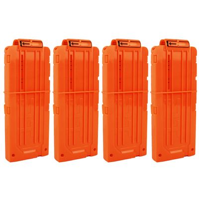 OIMIO Bullet Clips, 4 Pack 12-Darts Quick Reload Clips Magazine Clips for Nerf n-Strike Elite Blaster(Orange)