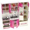 PowerTRC Doll Kitchen Play Set, Mini Modern Toy Kitchen Pretend Play Furnitures Toy Set Accessories Set with Realistic Light & Sound for Kids Toddlers Girls (3-in-1) view 2