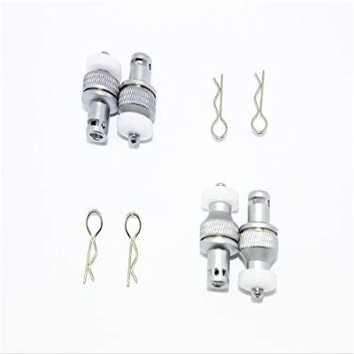 Aluminum Front & Rear Magnetic Body Mount For Traxxas TRX-4 Tactical Unit Body - 4Pc Set Gray Silver