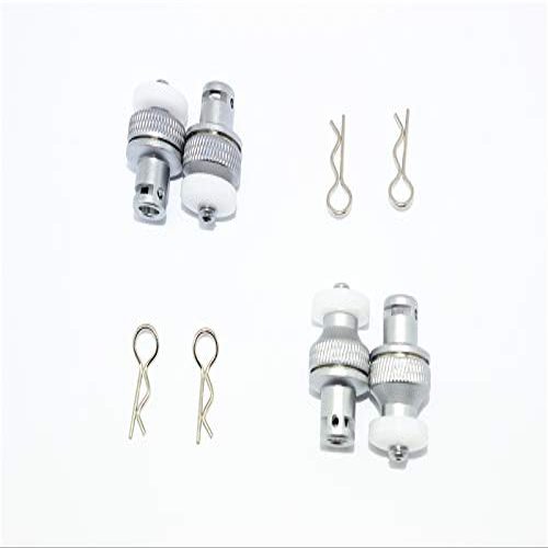 Aluminum Front & Rear Magnetic Body Mount For Traxxas TRX-4 Tactical Unit Body - 4Pc Set Gray Silver