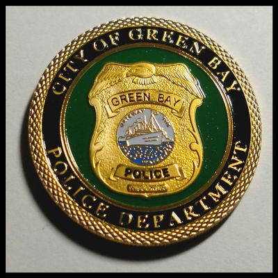 Green Bay Police Department Colorized Challenge Art Coin