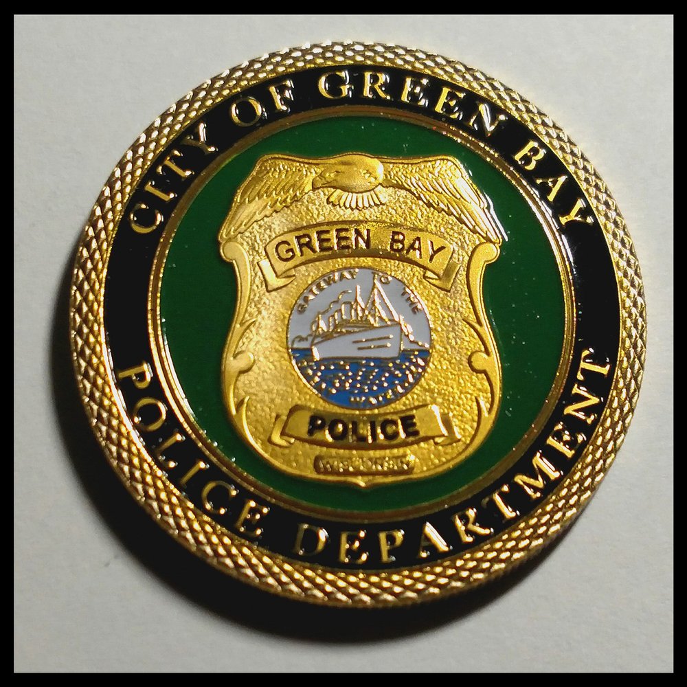 Green Bay Police Department Colorized Challenge Art Coin