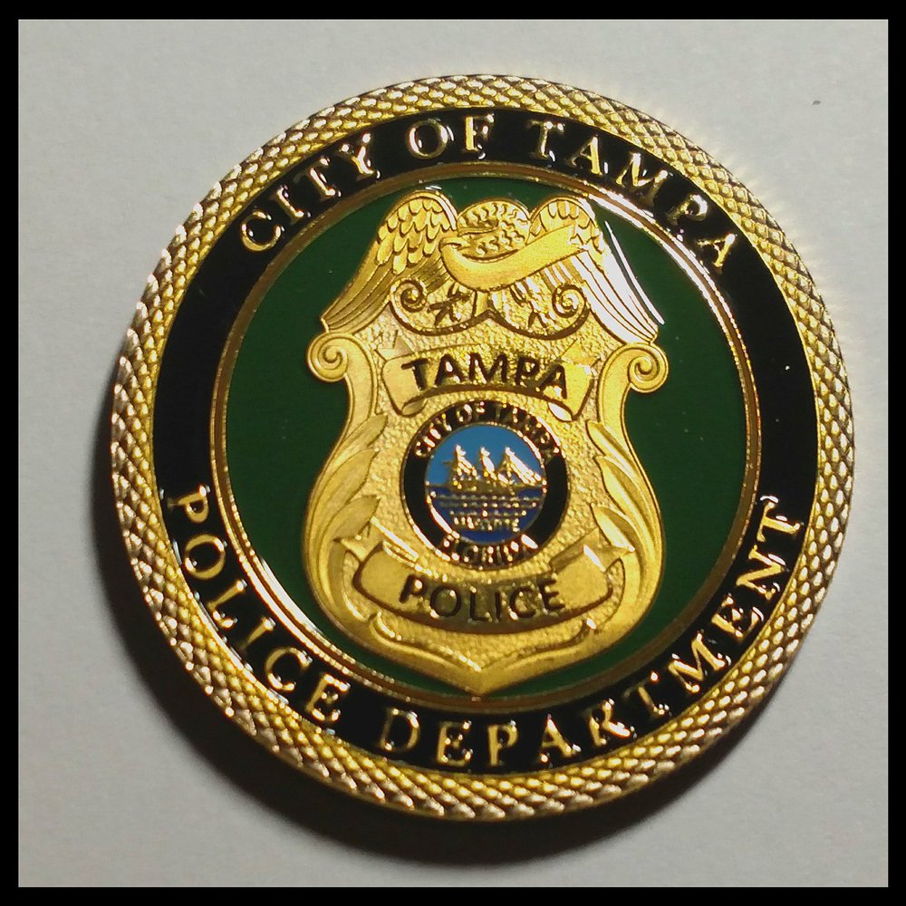 Tampa Police Department Colorized Challenge Art Coin