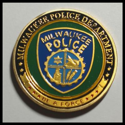 Milwaukee Police Department Colorized Challenge Art Coin