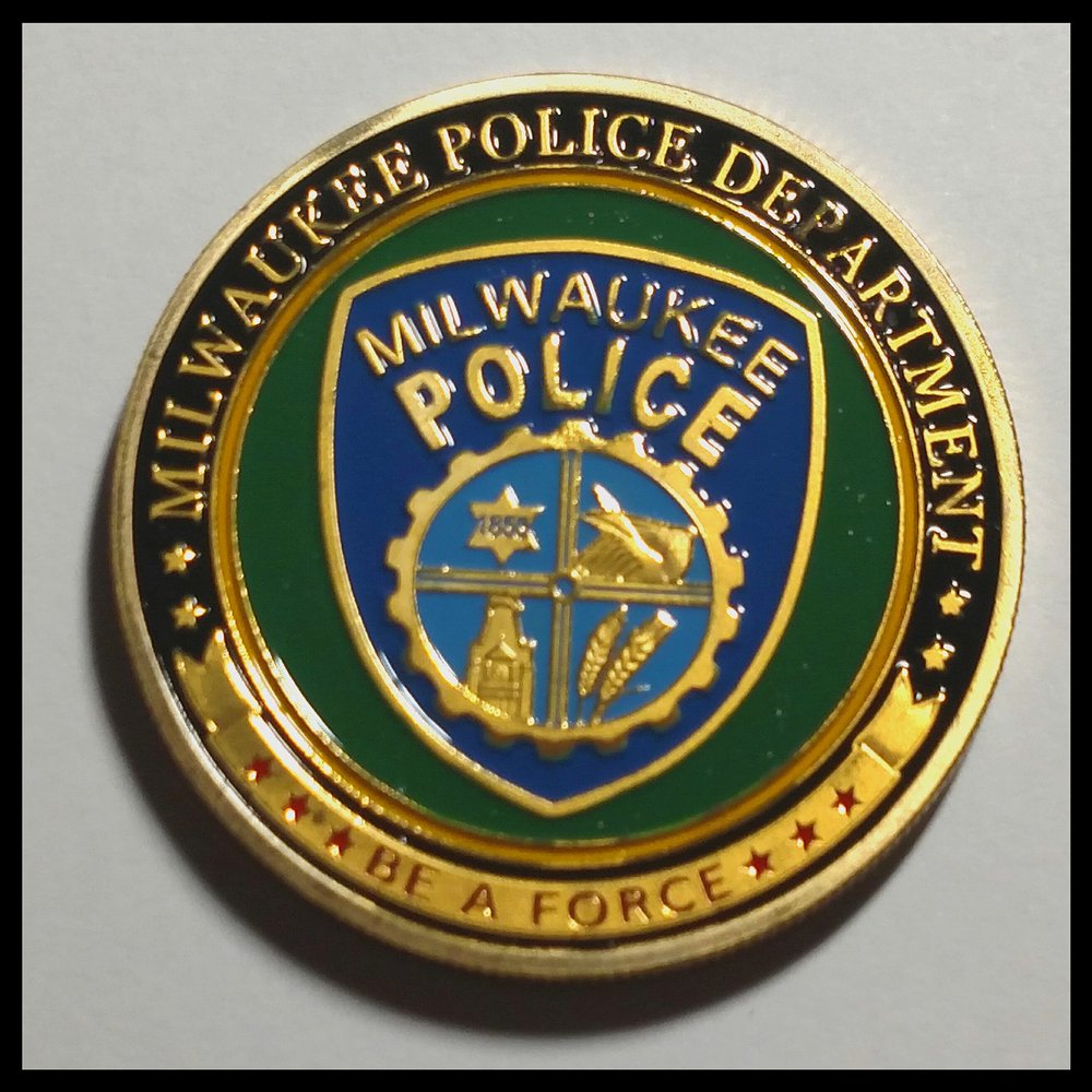 Milwaukee Police Department Colorized Challenge Art Coin