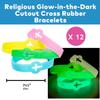 Fun Express Cutout Cross Glow-in-the-Dark Faith Rubber Bracelets Power Bracelets, Party Favors - VBS Vacation Bible School Supplies/Decor 12 pieces view 4