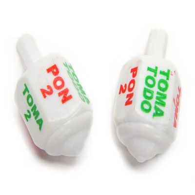Classic Mexican Pirinola Toma Todo Plastic Solid Peace Color Collection/Pirinola de Plastico Solida Coleccion de Colores (2 Pack) (White)