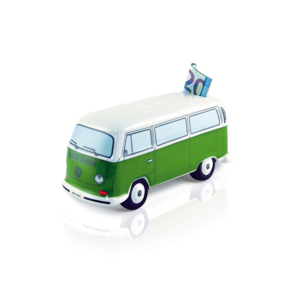 BRISA VW Collection - Volkswagen Savings Bank Piggy Bank in T2 Bus Design (Classic Bus/Green)