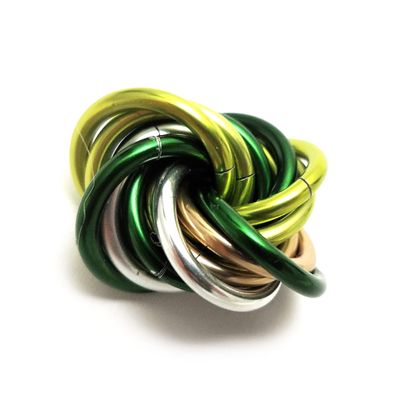 Mbii Fidget Ball (MultiColor): Quiet Mobius ADHD Anxiety Stim Stress Relief Toy Tool for Home Travel Office or Desk (Small, Full, Shamrock)