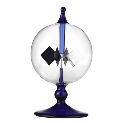 DORAMI Blue Solar Power Radiometer Sun Light Energy Crookes Spinning Vanes Glass Windmill Gift Home Desk Decoration