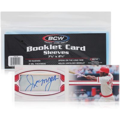 BCW Booklet Card Sleeves - 50 Pack | Crystal Clear Polypropylene Sleeves for Ultimate Preservation and Display | 7 3/8 x 2 5/8 Inches | Acid-Free Protection for Trading Card Booklets