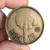 ZFG Inc. F Yeah/F No Middle Finger Decision Maker Coin, Funny Heavyweight Challenge Coin, Hilarious Novelty Gag Gift for Flip or Toss, Brass, 1-Coin view 2