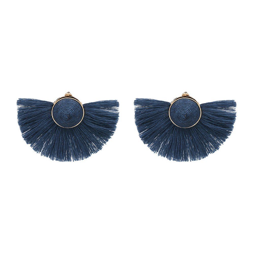 "Tokyo Blossom" Fringe Earrings - Blue